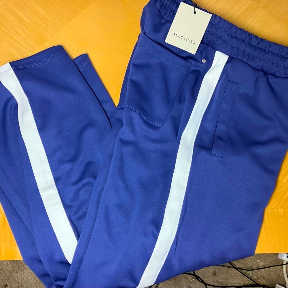 🆕 ALL SAINTS [NWT] Men's Lester Wide Leg Sweatpants in SIZE XS Color Deep Blue